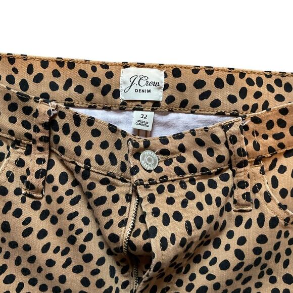 J. Crew High Rise, Toothpick Leopard Dot Denim Pant. Size 32 - Picture 2 of 9
